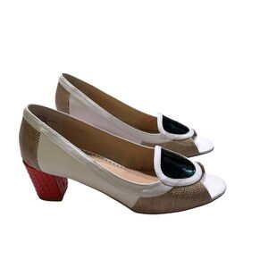 Rara Avis Peep Toe Color Block Retro pump size 11